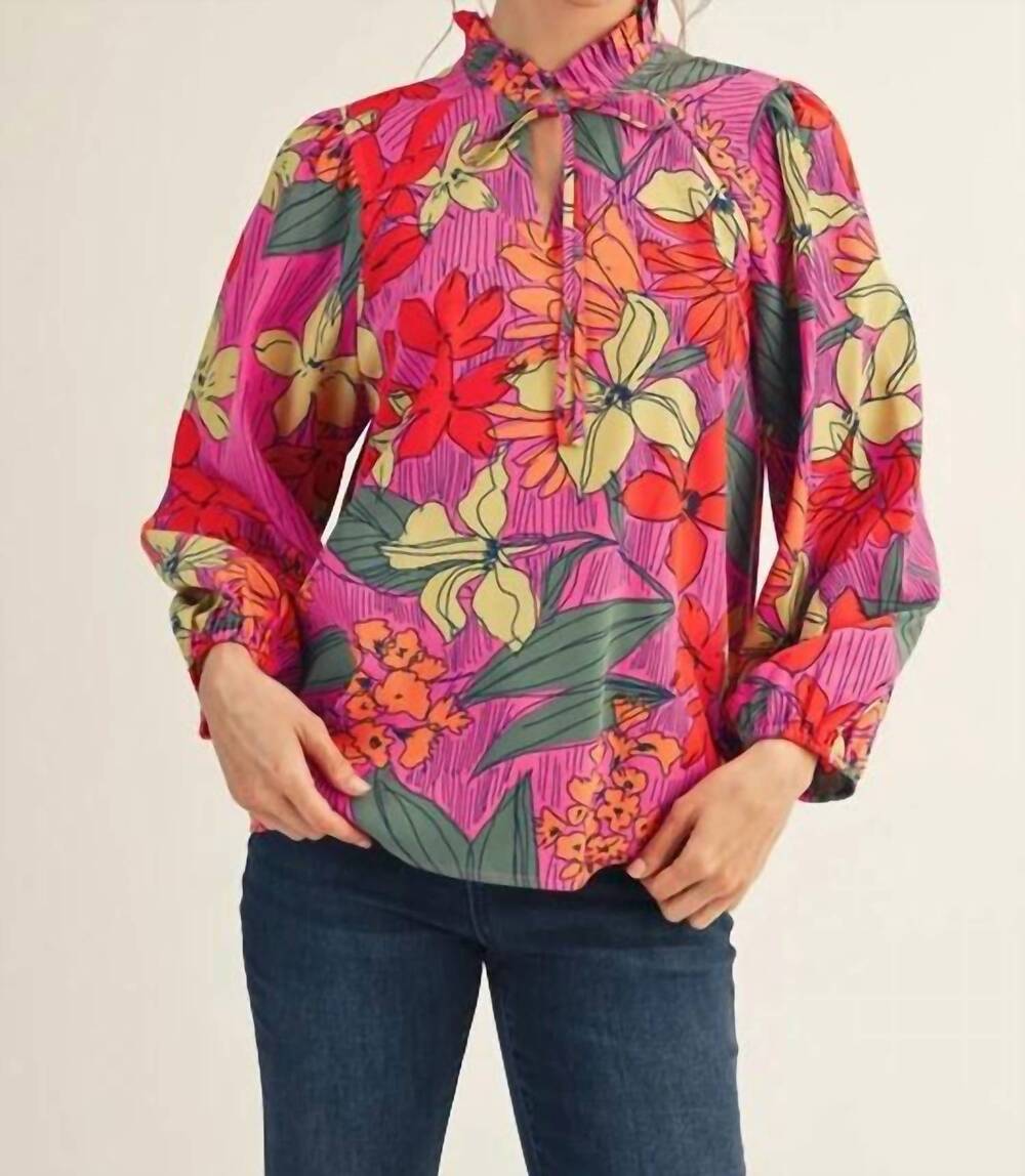 NEW JODIFL fall floral top in magenta